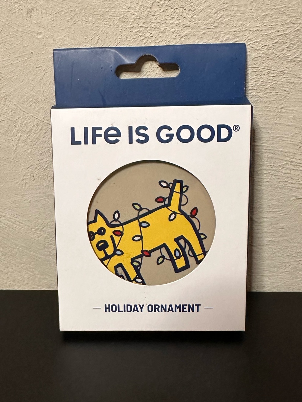 Life is Good Holiday Christmas Ornament Dog with Lights
